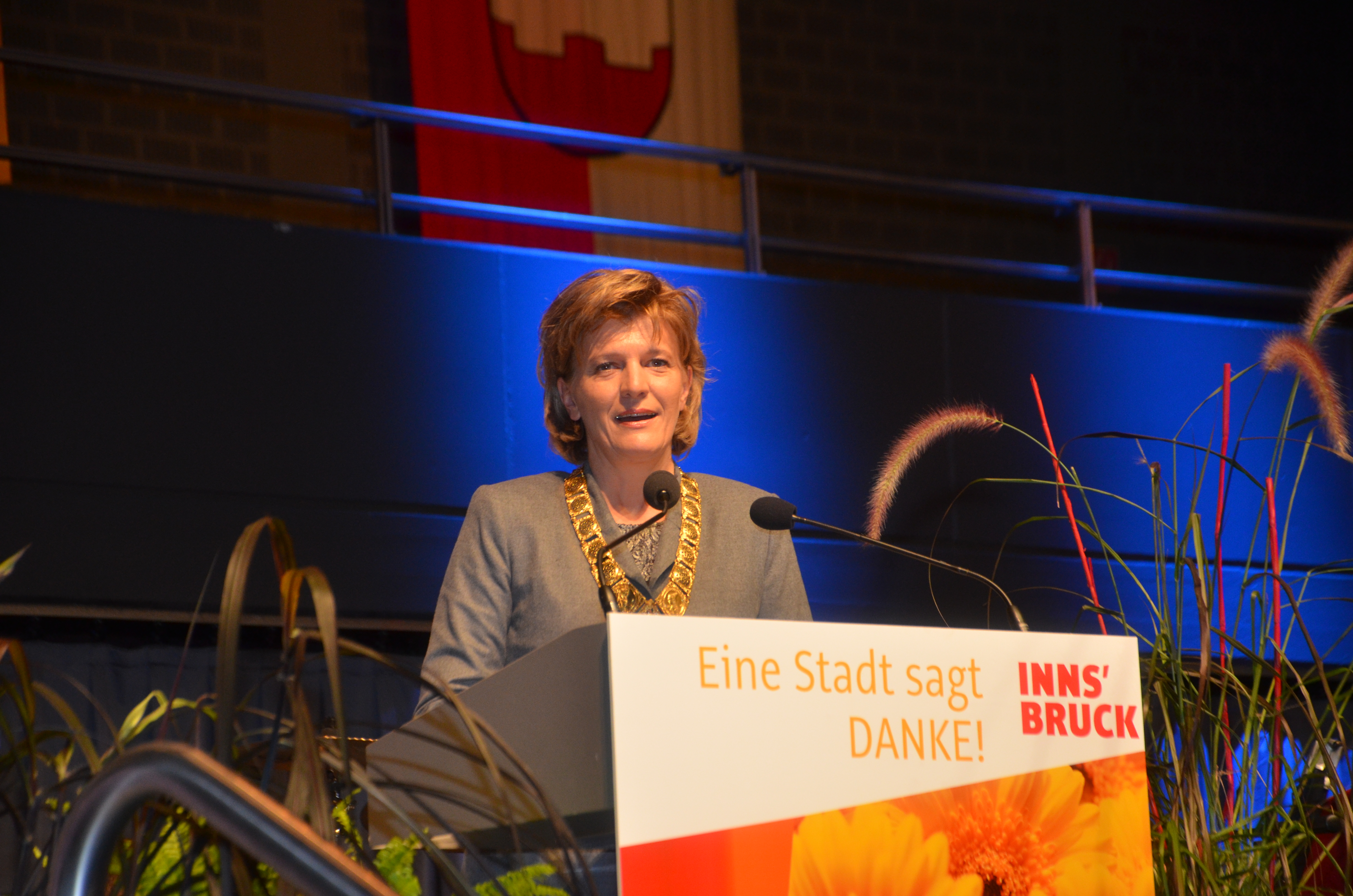 Bürgermeisterin Mag.a Christine Oppitz-Plörer begrüßte alle anwesenden Geburtstagskinder mit Ihren Begleitungen.