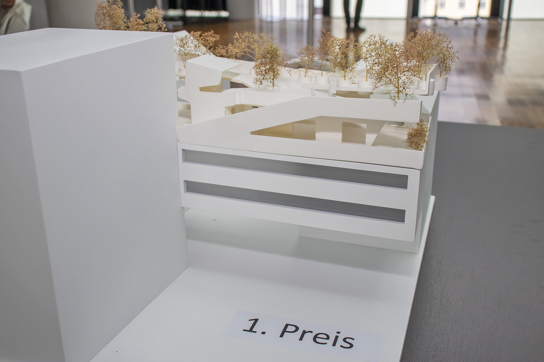 In einer magistratsinternen Arbeitsgruppe unter der Leitung von Dr. Walter Zimmeter (Amtsleiter Tiefbau) ist die Idee entstanden, einen multifunktional nutzbaren Pavillon in Leichtbauweise auf der Dachterrasse des Rathauses im 4. Stock zu errichten, der den MitarbeiterInnen im Stadtmagistrat in flexibel kombinierbaren Räumen für neue und alternative Formen der Zusammenarbeit und für unterschiedliche Veranstaltungsformate zur Verfügung stehen soll. Um dafür Ideen zu gewinnen, hat die Stadt Innsbruck in Kooperation mit der Universität Innsbruck (studio3) einen studentischen Architekturwettbewerb ausgeschrieben. Die PreisträgerInnen und Projektbegleiter haben kürzlich im Rathaus ihre eingereichten Projekte präsentiert. v.l.: Lena Steinig (Anerkennungspreis), Arch. DI Michael Pfleger, Valentina Kaserer (2. Platz), Bürgermeister Georg Willi, Edith Avanzini (1. Platz), DI Arch. Walter Prenner (Institut für experimentelle Architektur der Universität Innsbruck, ./ studio 3), Ömer Gürel (3. Platz) und Luca Pearse (Anerkennungspreis).