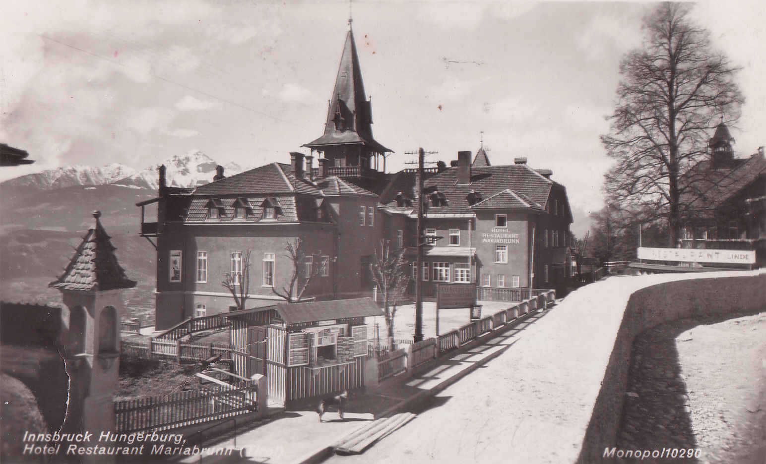 Das Hotel – Restaurant „Mariabrunn“ lockte im Herbst 1920 mit Walzerabenden Besucherinnen und Besucher an.