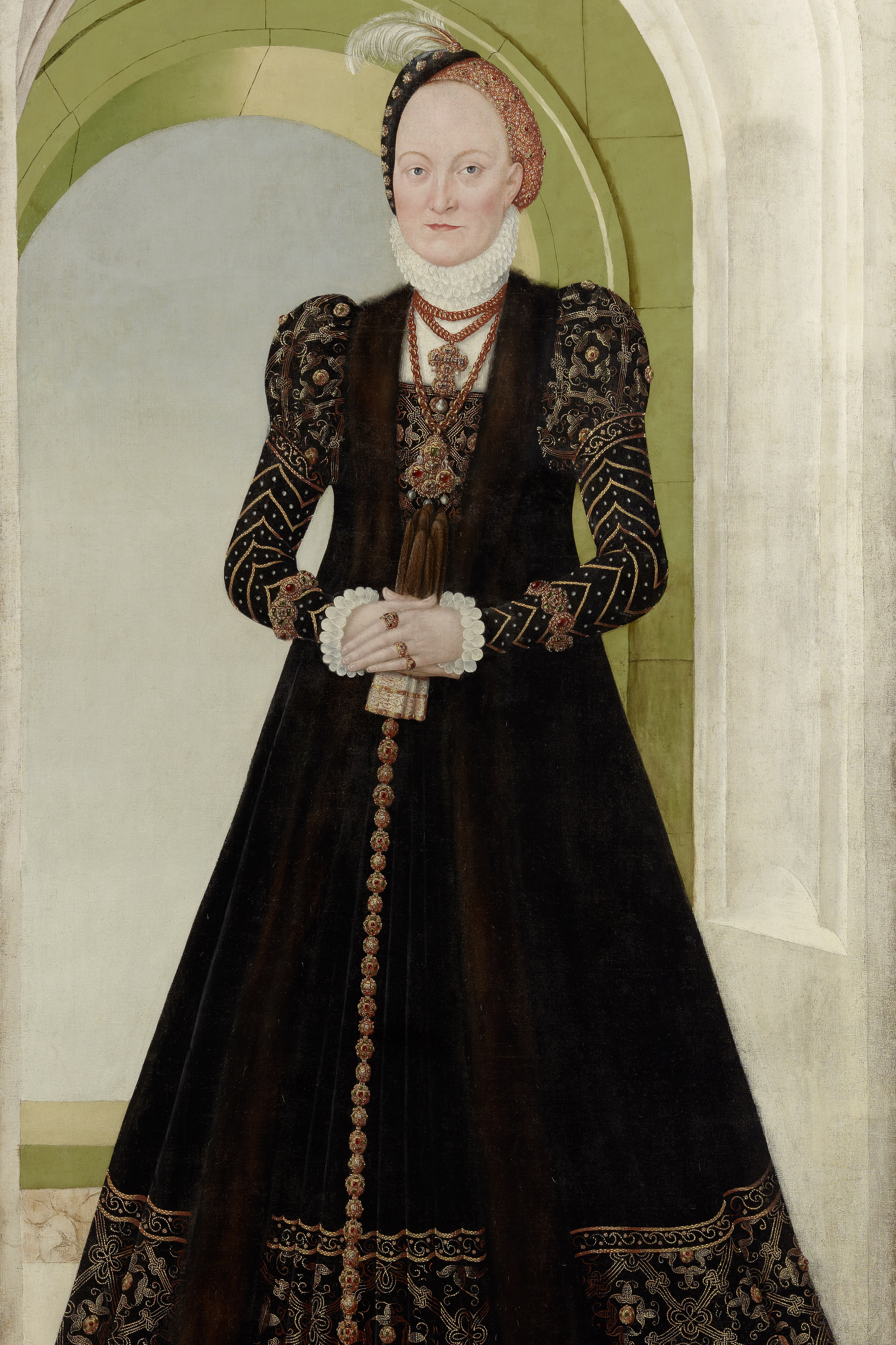 Lucas Cranach d. J., Anna von Dänemark, Kurfürstin von Sachsen, nach 1565.