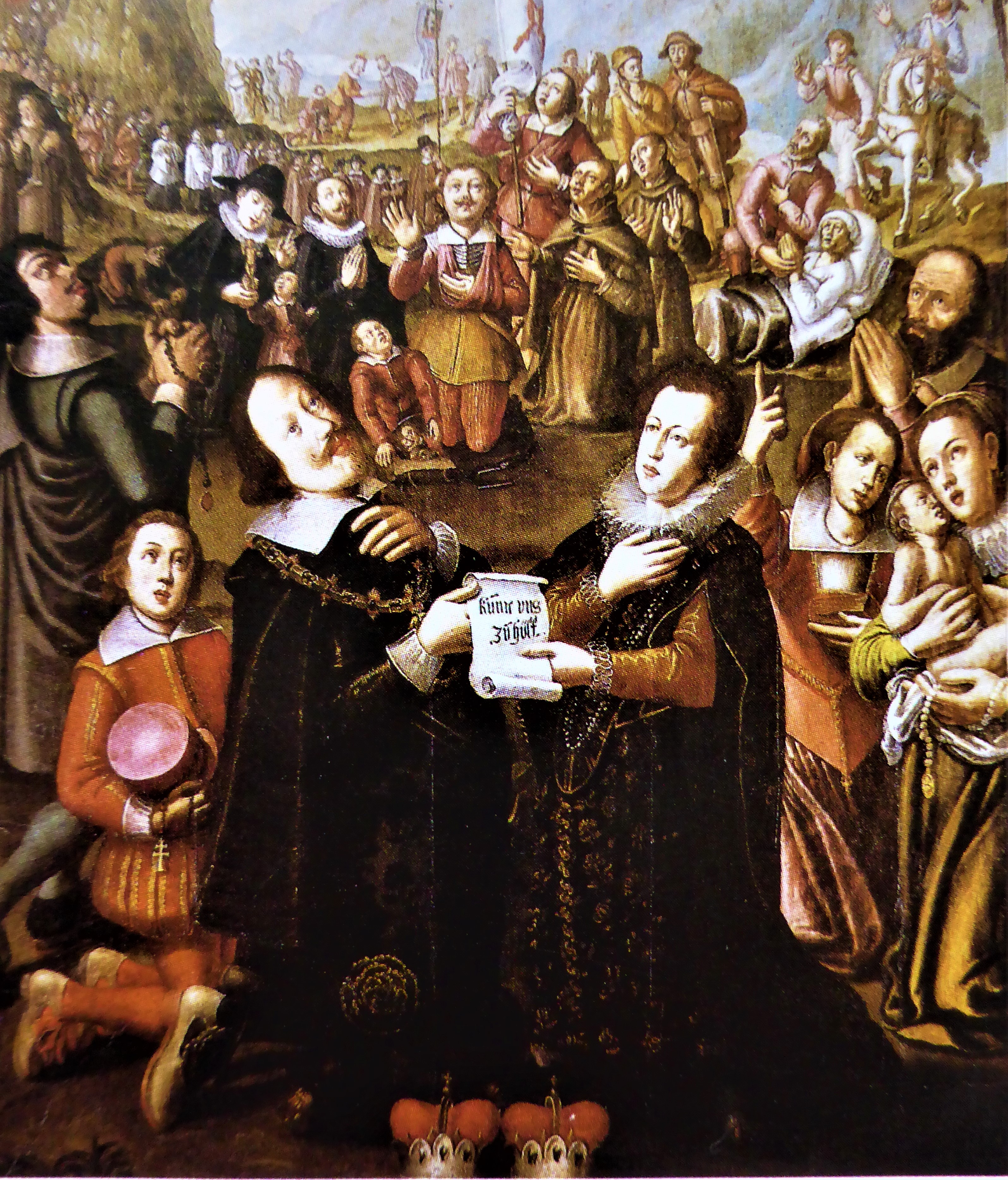 Erinnerungsbild anlässlich der Überbringung des Mariahilf-Bildes nach Innsbruck. Paul Honegger, 1630, Domsakristei St. Jakob in Innsbruck.