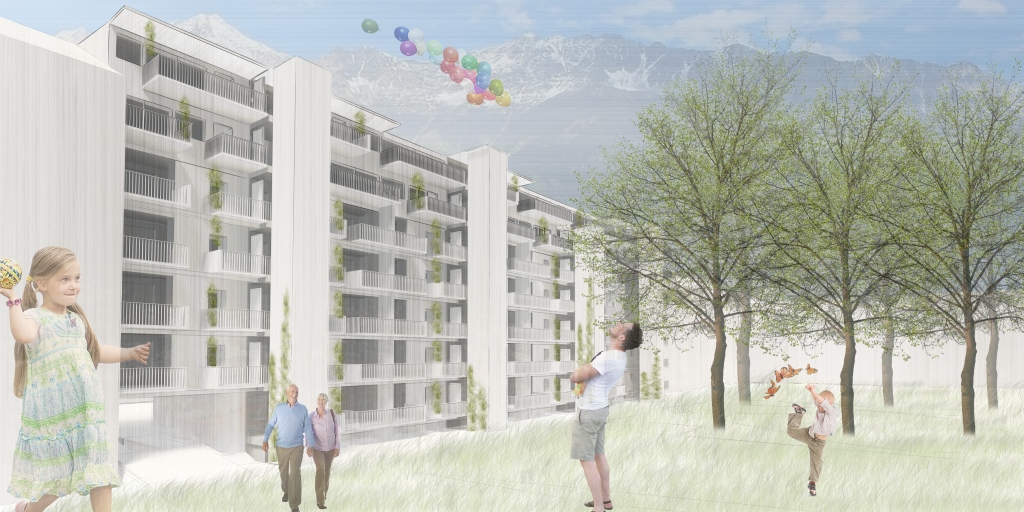 Die Visualisierung zur Aufstockung der Wohngebäude in der Schubert- und Mozartstraße.