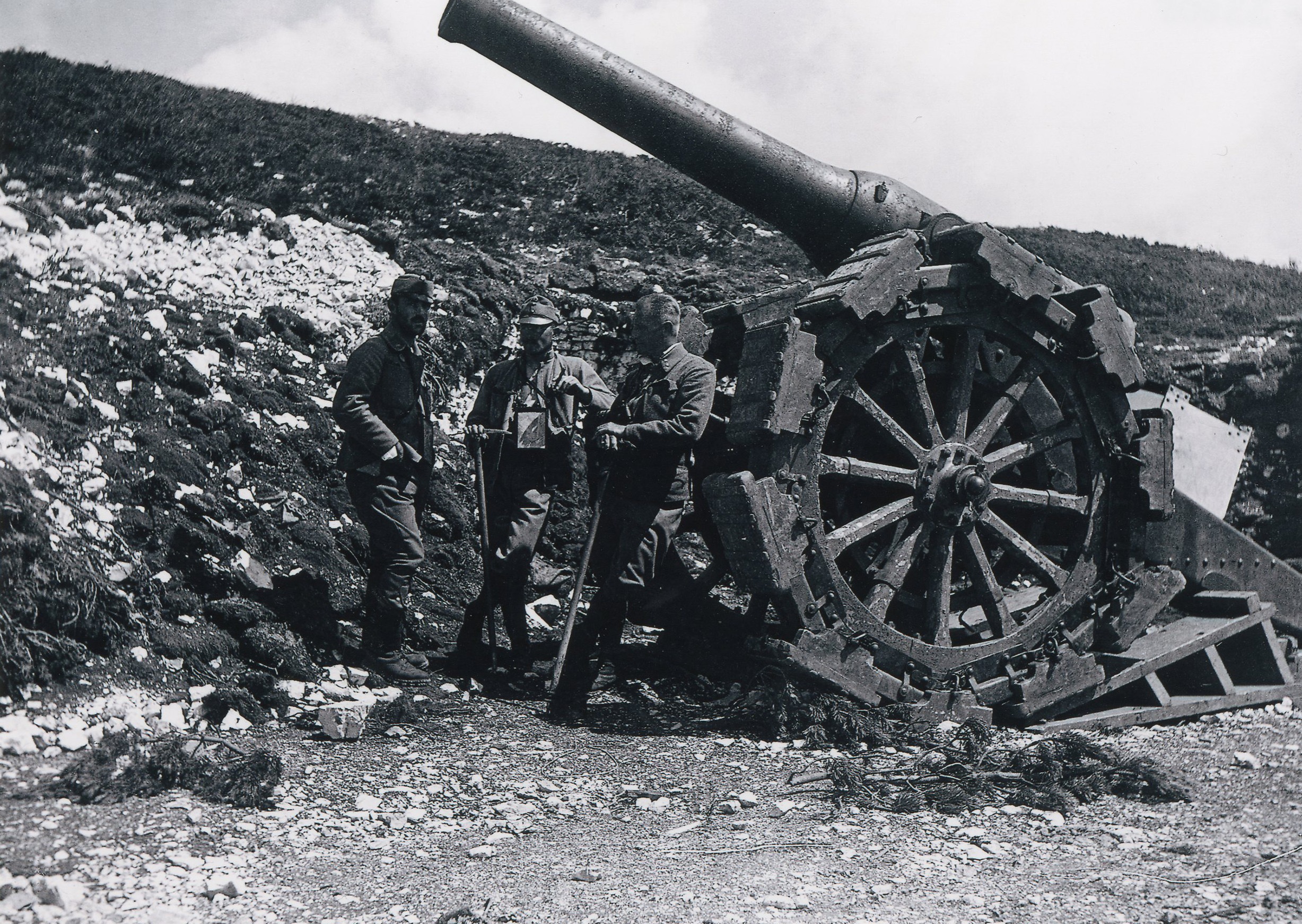 Geschütz vom 1. Weltkrieg am Pasubio, 1917, Walter Klier
