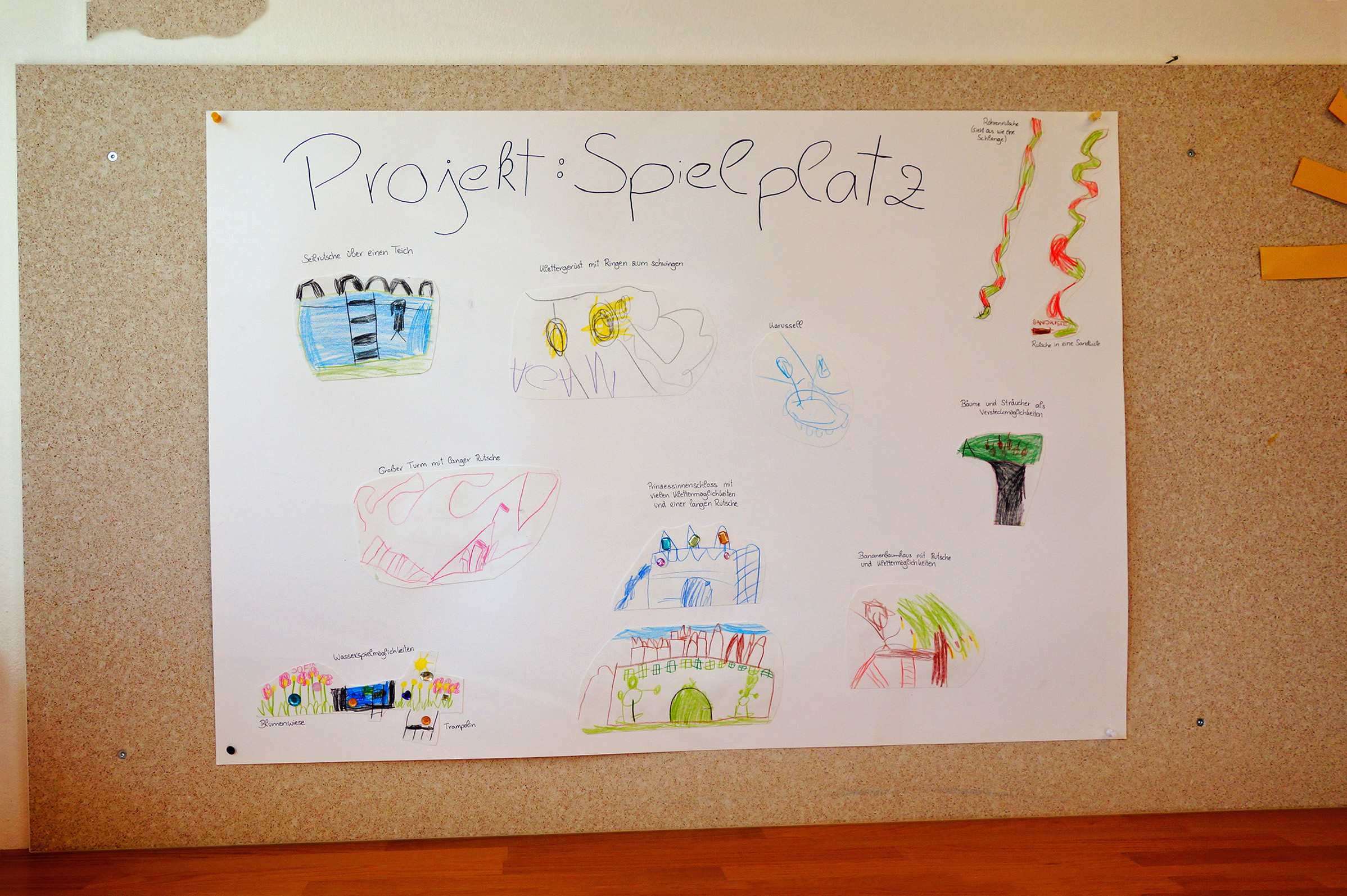 Die Kindergartenkinder konnten malerische Vorschläge für neue Spielgeräte einbringen.