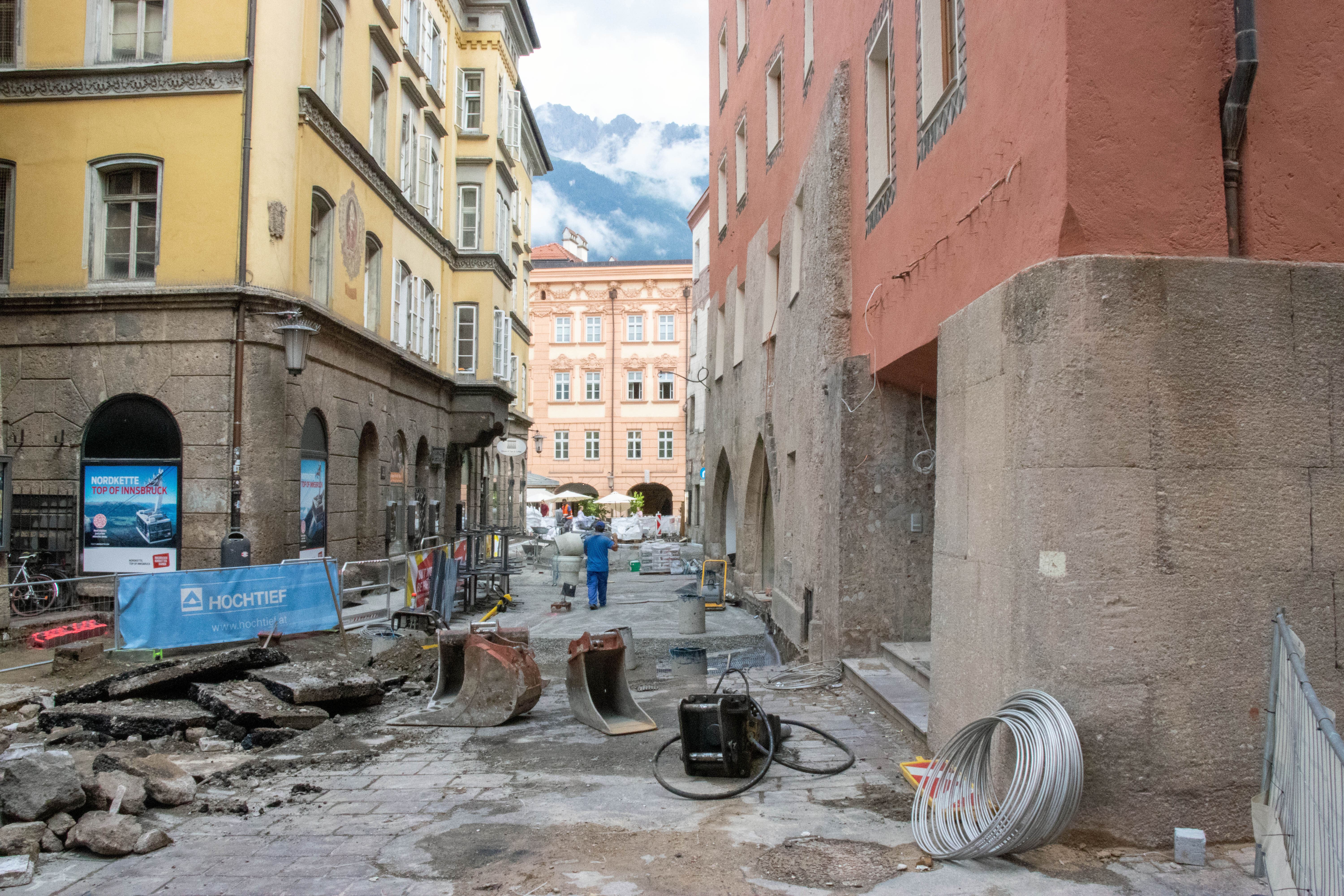 Heute beginnen die Pflasterarbeiten in der Kiebachgasse.