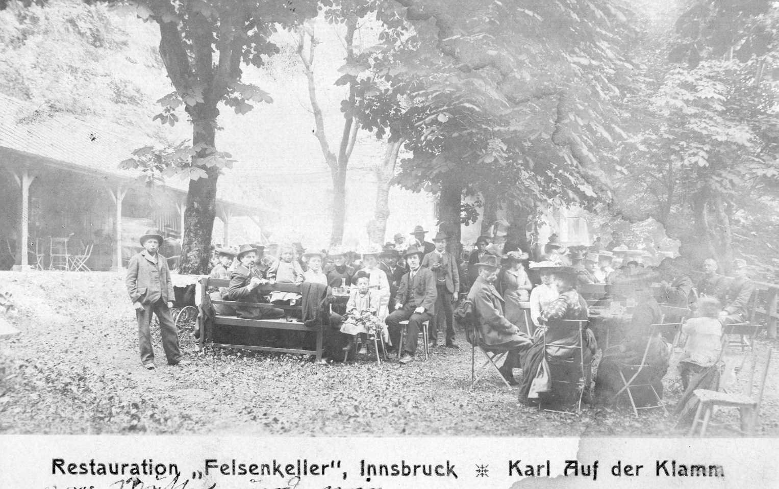 Die Restauration „Felsenkeller“ in Wilten um 1907.