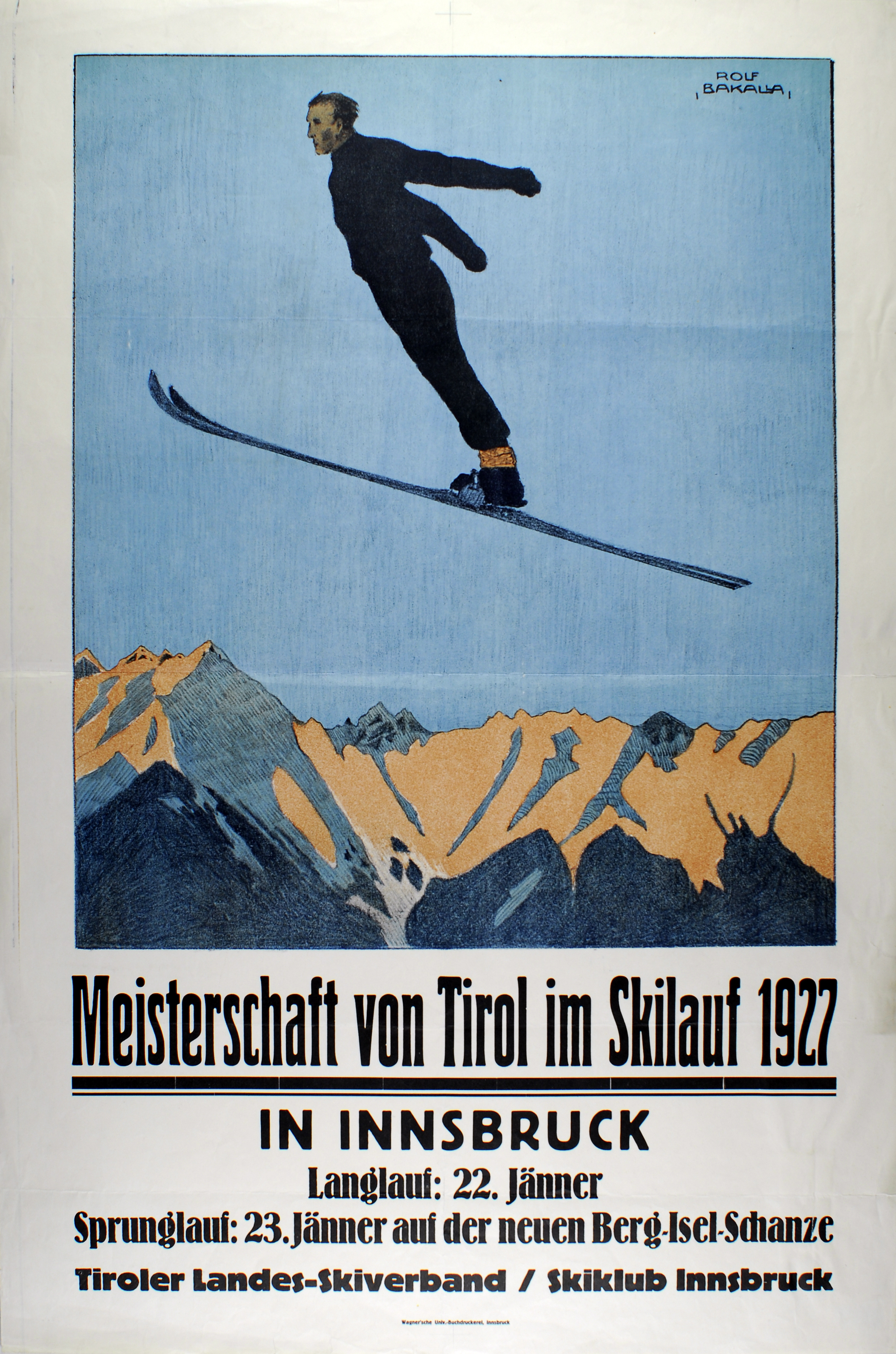 Plakat des Skiverbandes/Skiklubs Innsbruck 1927