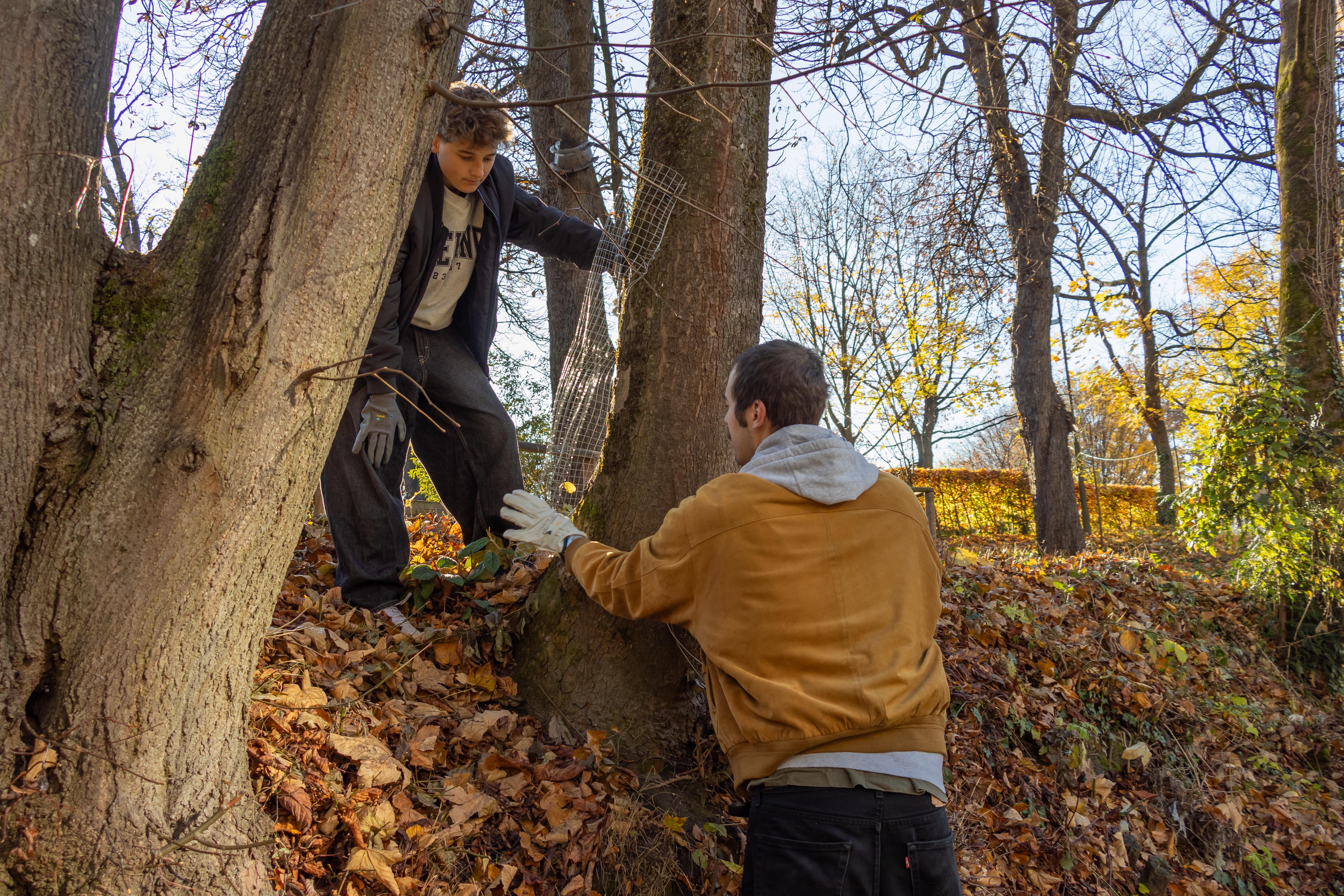 Unterricht im Freien: Die Klasse der BRG in der Au lernte beim Aktionstag vieles über den Biber und seine Lebensweise.