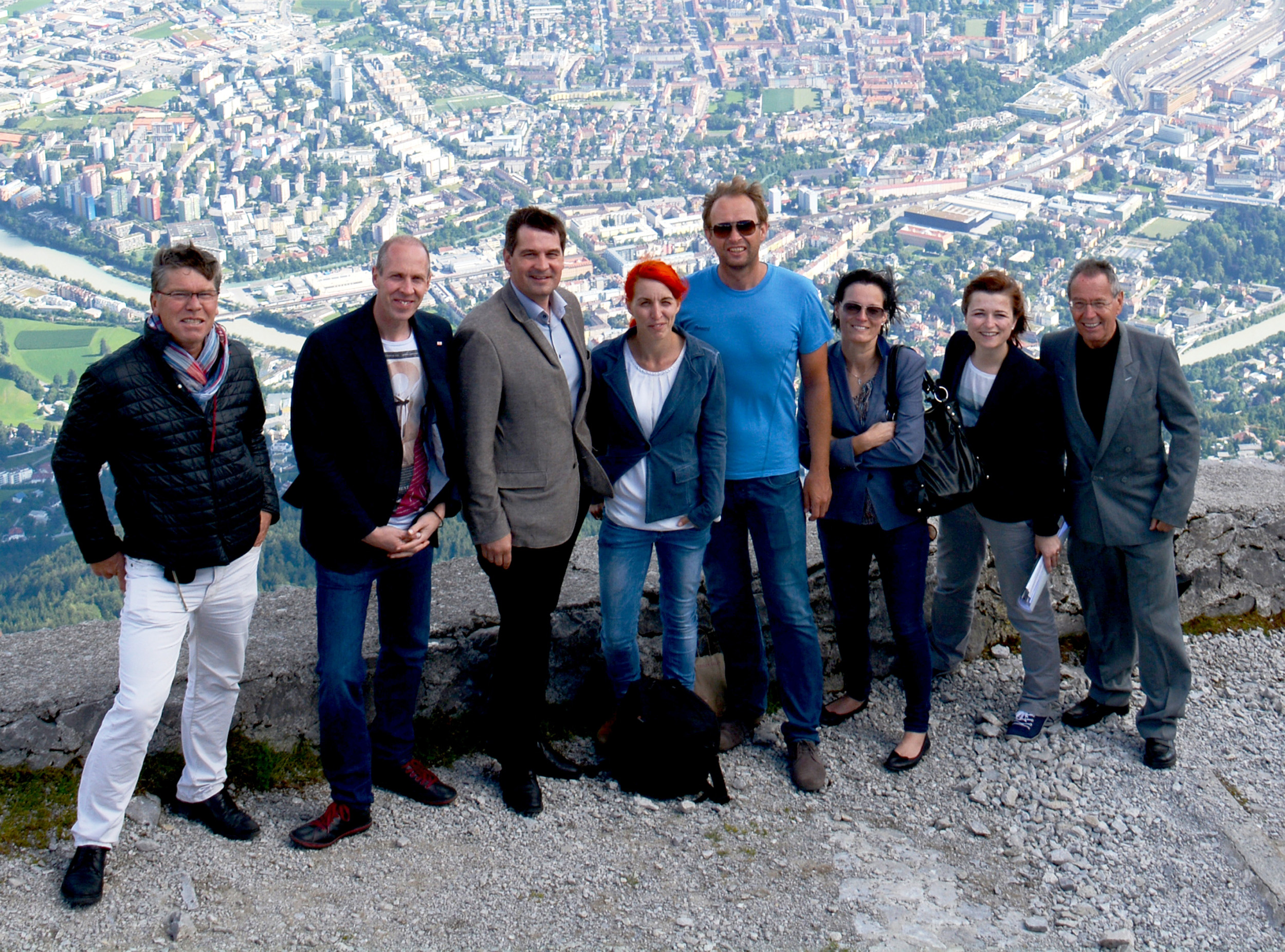 Bernhard Vettorazzi (Innsbruck Marketing) begleitete die Delegation aus Waidhofen an der Ybbs auf die Nordkette.
