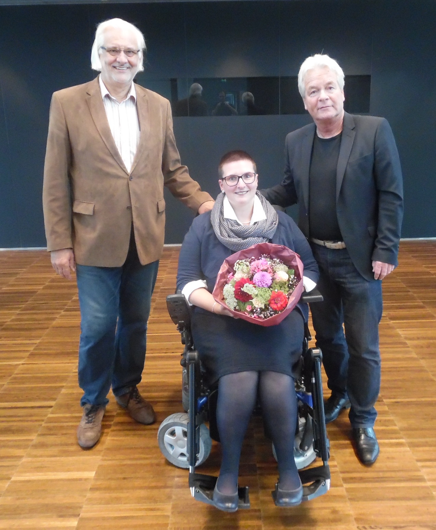 Stadtrat Ernst Pechlaner (r.) gratulierte BBR-Vorsitzender Elisabeth Rieder und ihrem Stellvertreter Werner Pfeifer zur Wiederwahl.