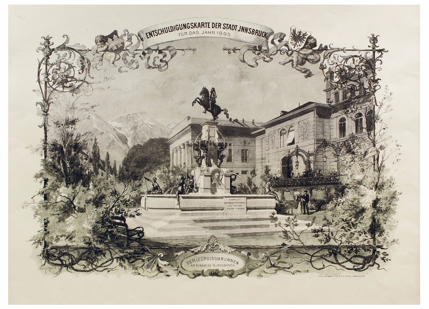 historische Neujahrsentschuldigungskarten aus Innsbruck