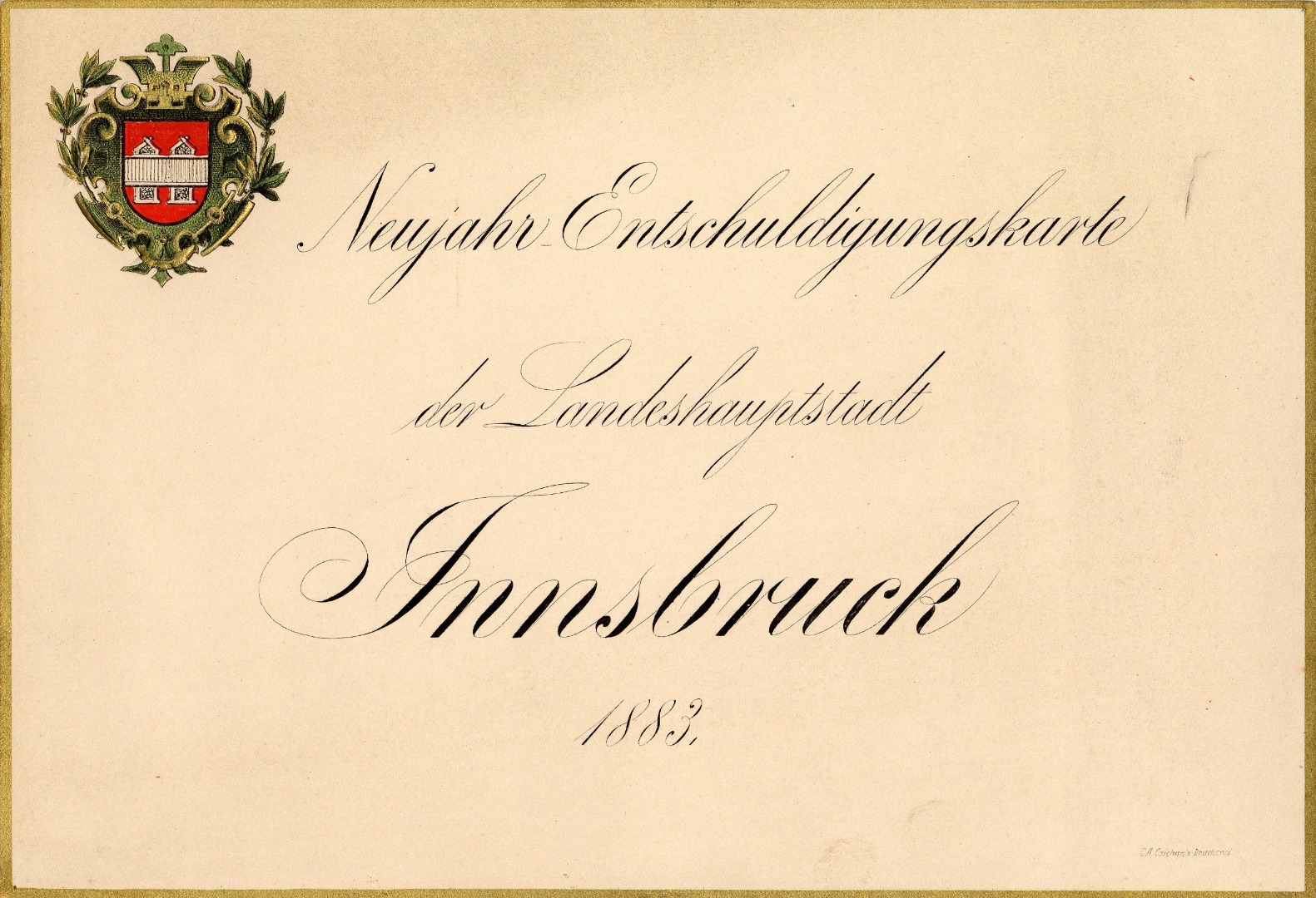 historische Neujahrsentschuldigungskarten aus Innsbruck