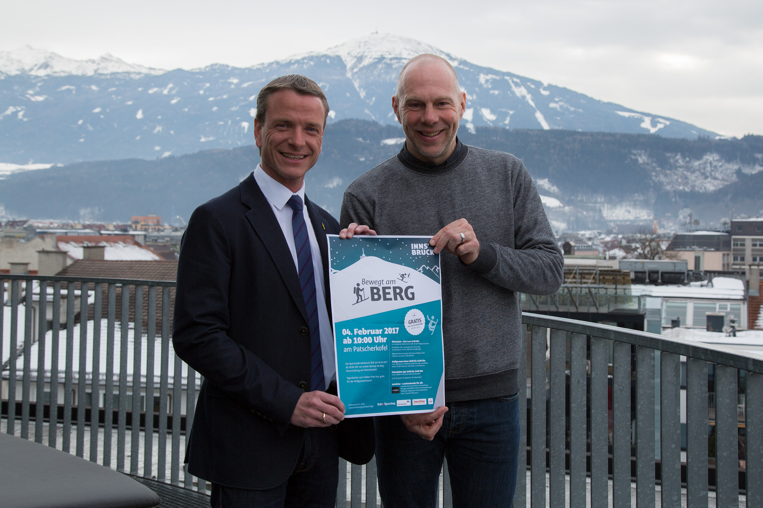 Vizebürgermeister Christoph Kaufmann (l.) und Projektleiter Thomas Waimann präsentierten das Konzept zu "Bewegt am Berg".